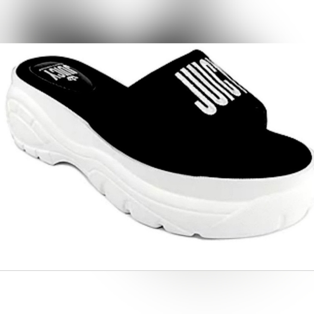 Juicy Couture Black and White Mules